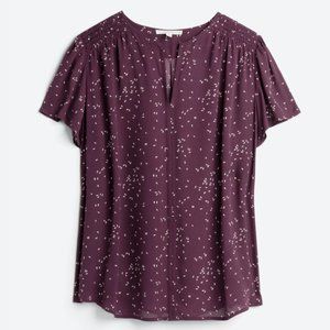 Linnette Split Neck Smocked Blouse